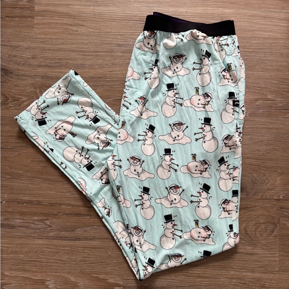 MeUndies Men's Sweatpants - Light Blue Snowman Print